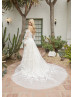 Strapless Sweetheart Neck Ivory Lace Tulle Garden Wedding Dress